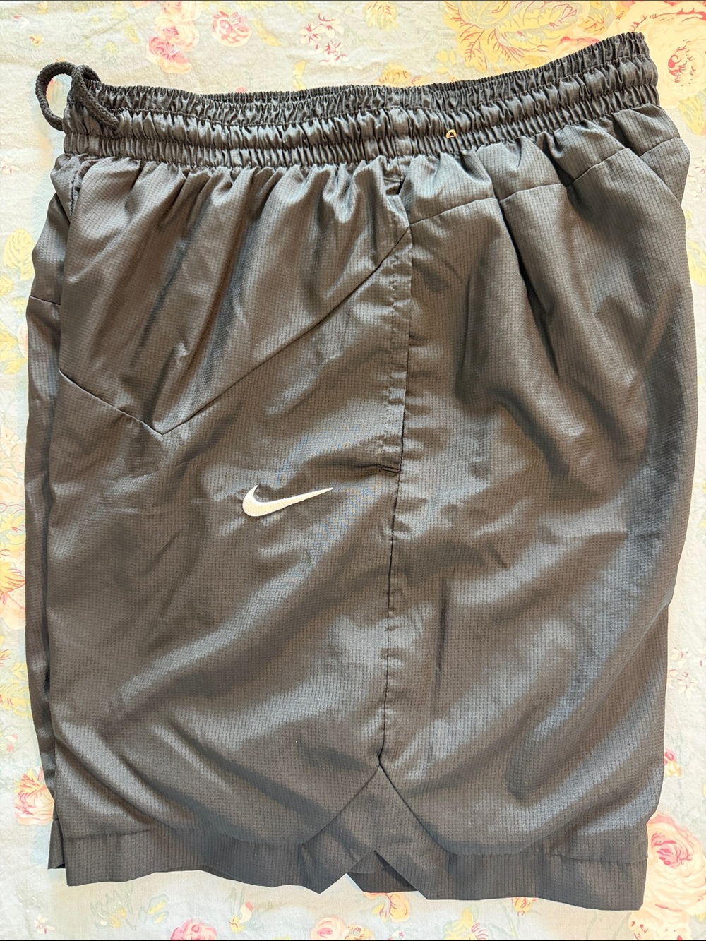 Nike Men's Charcoal Athletic Shorts with White Swoosh